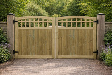 Wooden garden driveway gates
